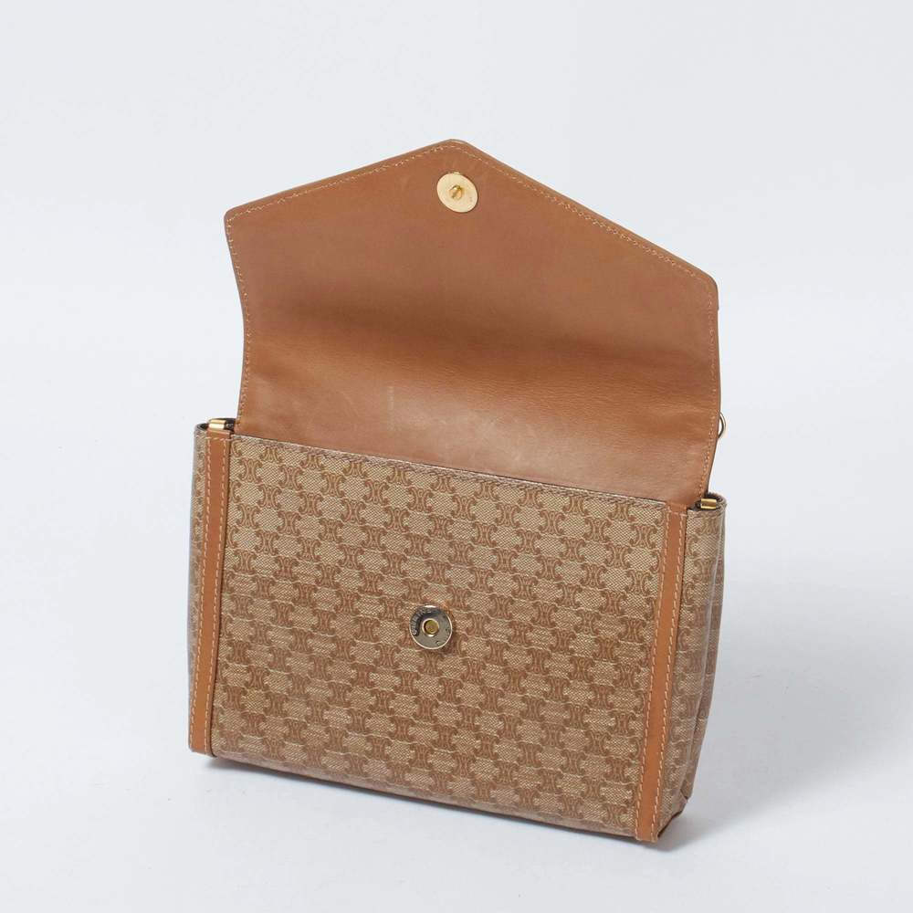 Celine Beige Macadam Leather Triomphe Shoulder Bag - image 6